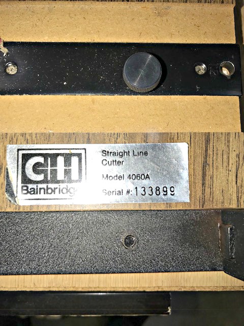 C&H Bainbridge 4060A Straight Line Mat Cutter (used) Item # UFE-C1589