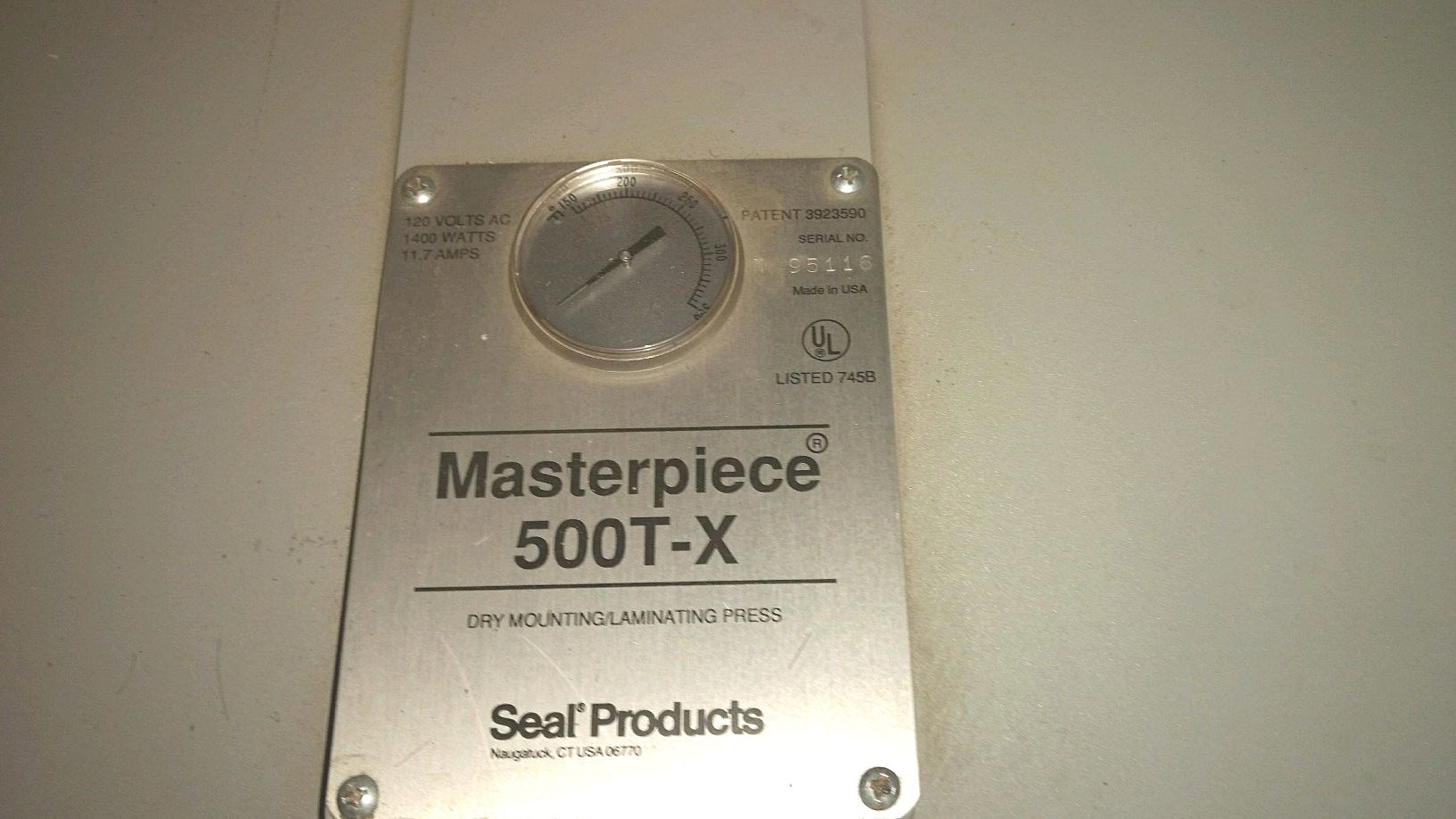 Seal Masterpiece 500T-X Dry Mount Press (used) Item # UFE-M1690