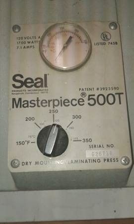 Seal Masterpiece 500T Dry Mount Press (used) Item # UFE-M1693