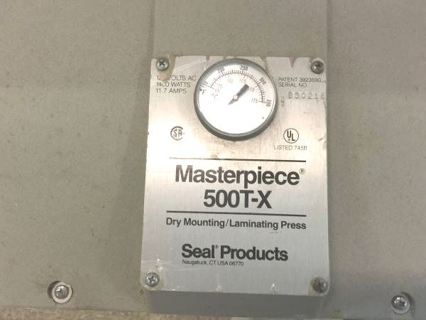 Seal Masterpiece 500T-X Dry Mount Press (used) UFE-M1711 (Ohio)