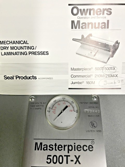Seal Masterpiece 500T-X Dry Mount Press (used) UFE-M1722