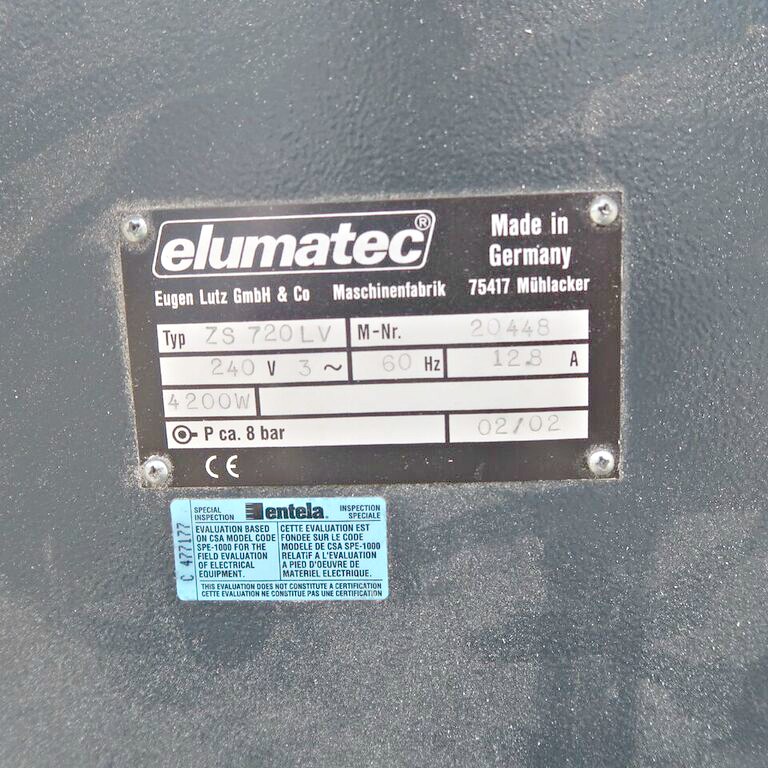 Elumatec ZS 720 LV 2- Head Plastic Welding / Welder Machine (used) Item # UGW-3