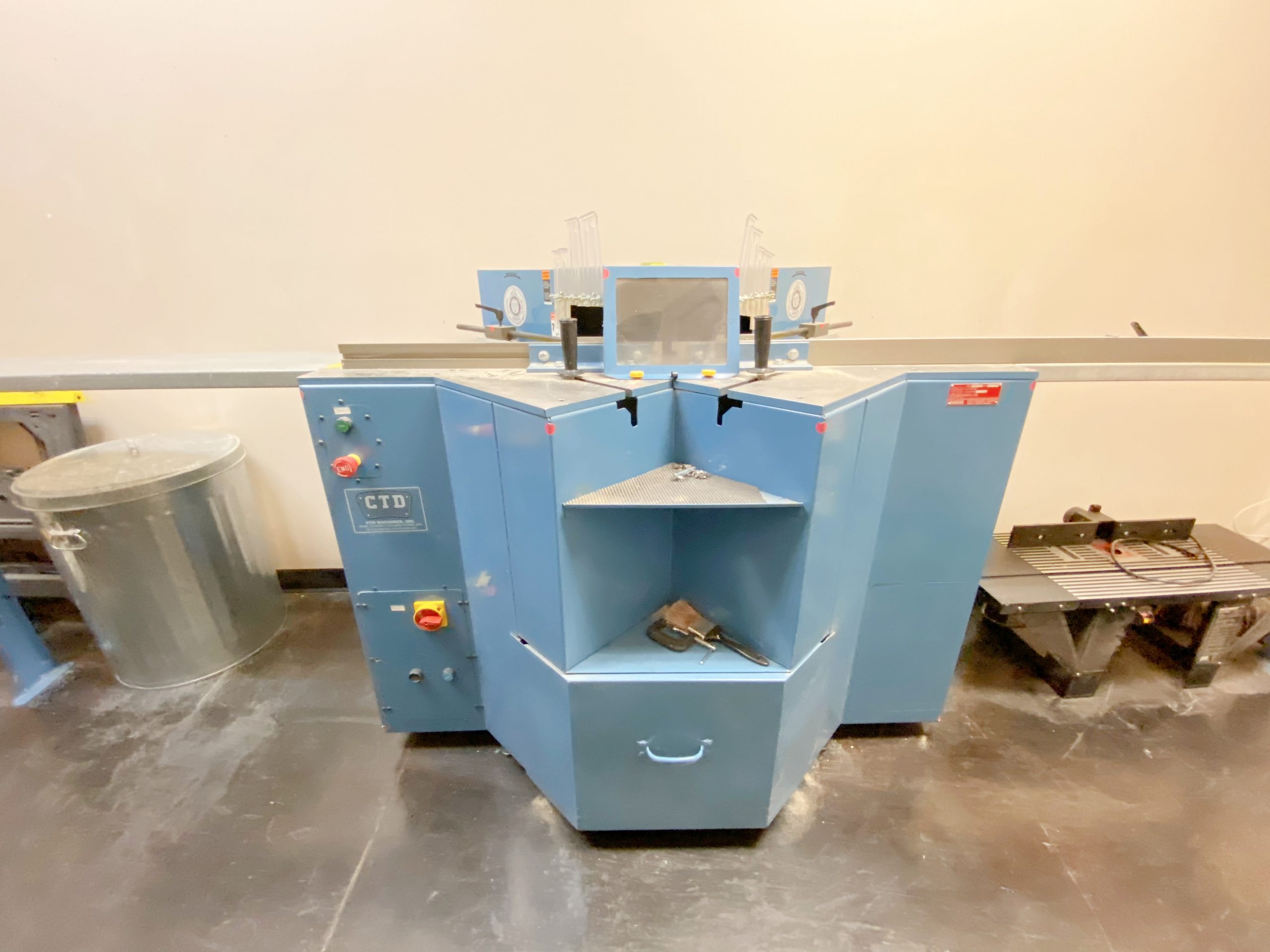 Picture Framing Equipment Lot: CTD DMC70H Mitre Max Saw, ITW AMP VN4L Vnailer, Grizzly Dust Collector & Supplies (Used) Item # UE-080221C (Las Vegas, Nevada)