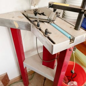 Picture Framing Equipment Lot: Cassese CS79 Joiner / Vnailer / Underpinner, 5 Drawer Oak Flat Storage Files & C&H 60" Framers Mat Cutter (Used) Item # UE-091421D (Georgia)
