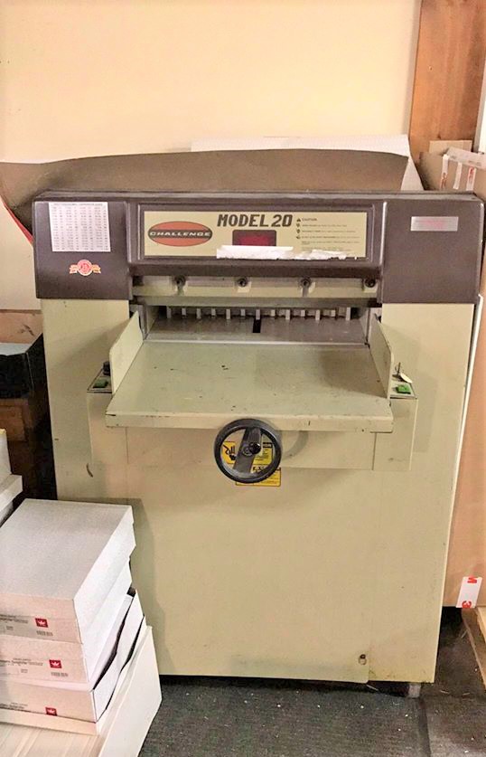 Challenge Model 20 Paper Cutter (used) Item # UE-022120A (IA)