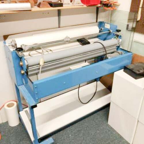 Equipment Lot: Fletcher 2100 Mat Cutter, Frame Square Maxi Framer & Neschen Cold Roller Laminator (used) Item # UE-102021B (Arizona)