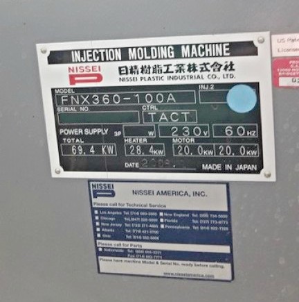 Nissei Electric Plastic Injection Molding Machine (used) Item # UGW-54 (Indiana)