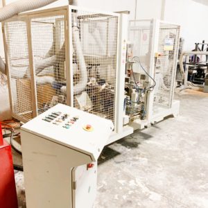 Equipment Lot: Comec FRT 42S 1500 Plus CA Tongue and Groove Machine, JLT Clamp / Square Machine & DeWalt Electric Air Compressor (used) Item # UE-041222B (Canada)