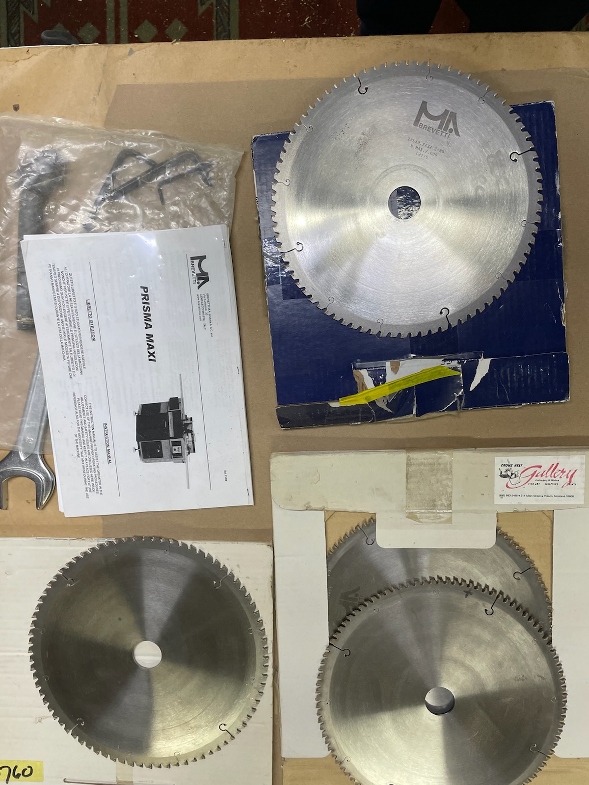 Picture Framing Equipment Lot: Brevetti Double Mitre Saw, C&H Mat Cutter, Fletcher Cutter & Supplies (Used) Item # UE-071822A (Montana)