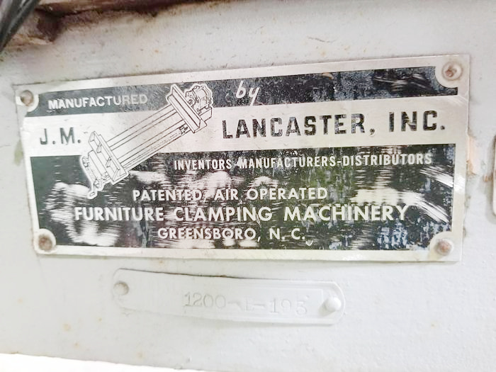 JM Lancaster 1200 Pneumatic Furniture Clamp (used) Item # UE-051022B (Wisconsin)