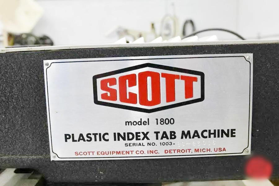 Scott 1800 Plastic Index Tab Machine (used) Item # UE-052322A (Ohio)
