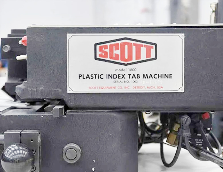 Scott 1800 Plastic Index Tab Machine (used) Item # UE-052322B (Ohio)
