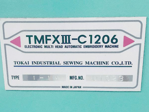 Tajima TMFX III C1206 Embroidery Machine (used) Item # UE-080422A (California)