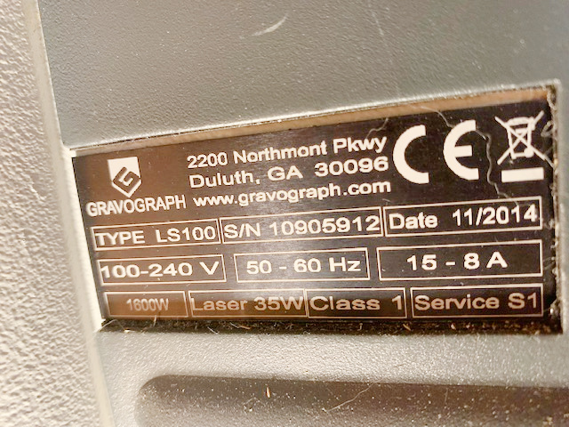 Gravograph LS100 Engraver (used) Item # UE-090122A (Virginia)