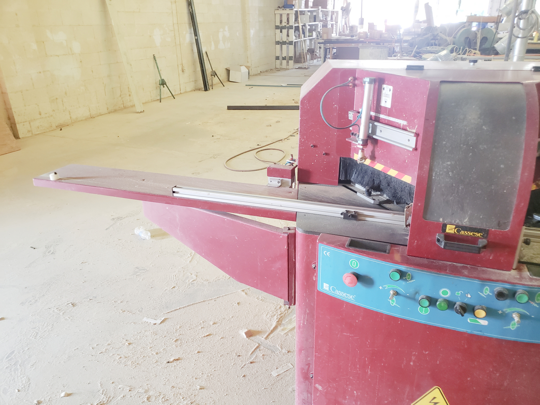 Equipment Lot: Cassese CS969 Double Miter Saw, Pistorius MN-200 Double Miter Saw, Inglet Verdi Basic 96″ Panel Saw, & Curtis 10HP Compressors (Used) Item # UE-101422D