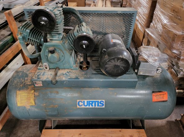 Equipment Lot: Cassese CS969 Double Miter Saw, Pistorius MN-200 Double Miter Saw, Inglet Verdi Basic 96″ Panel Saw, & Curtis 10HP Compressors (Used) Item # UE-101422D