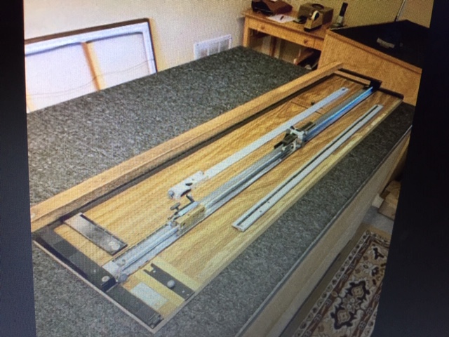 Equipment Lot: Pistorius EMN-12 Double Miter Saw w/ Measuring Table & Stop, Morso Chopper w/ Measuring Table, Fletcher Multi Material Wall Cutter, C&H 60″ Mat Cutter, & C&H 48″ Mat Cutter (Used) [Pennsylvania] Item # UE-112722A