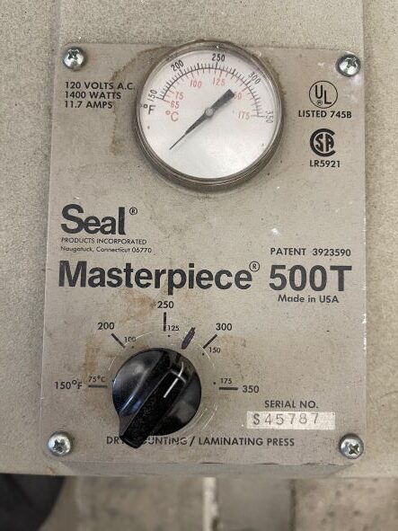 Seal Masterpiece 500T Dry Mount Press (Used) [Brooklyn, NY] Item # UE-121222B