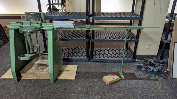 Equipment Lot: Jyden Chopper with Measuring Table,  Bienfang Masterpiece 250 Dry Mount Heat Press, Dahle 558 Professional Rotary Trimmer, ITW AMP Mitre Mite VN42 Frame Joiner,  (Used) Item # UE-012023C