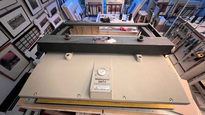 Picture Framing Equipment Lot: Fletcher 2100 48” Mat Cutter, Seal Masterpiece 500T X Dry Mount Press, & Framing Supply Lot (Used) [Phila.,PA] Item # UE-012323D