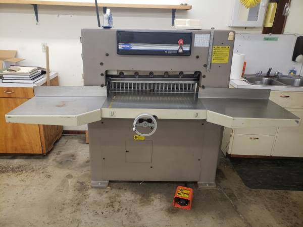 Equipment Lot: Challenge Champion 305MC Paper Cutter, Potdevin ZF / Z 21″ Hot Gluer, Printing Industries Model C Manual Corner Rounder Cutting Machine (Used) Item # UE-020623C