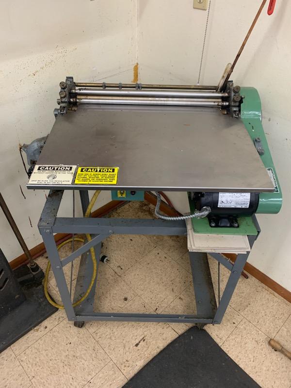 Equipment Lot: Challenge Champion 305MC Paper Cutter, Potdevin ZF / Z 21″ Hot Gluer, Printing Industries Model C Manual Corner Rounder Cutting Machine (Used) Item # UE-020623C