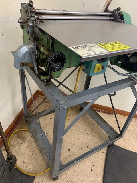 Equipment Lot: Challenge Champion 305MC Paper Cutter, Potdevin ZF / Z 21″ Hot Gluer, Printing Industries Model C Manual Corner Rounder Cutting Machine (Used) Item # UE-020623C