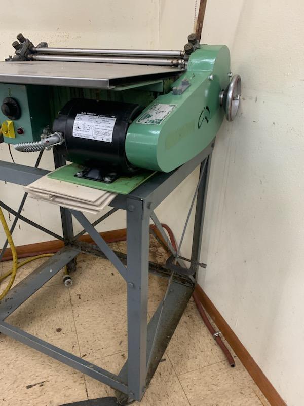 Equipment Lot: Challenge Champion 305MC Paper Cutter, Potdevin ZF / Z 21″ Hot Gluer, Printing Industries Model C Manual Corner Rounder Cutting Machine (Used) Item # UE-020623C