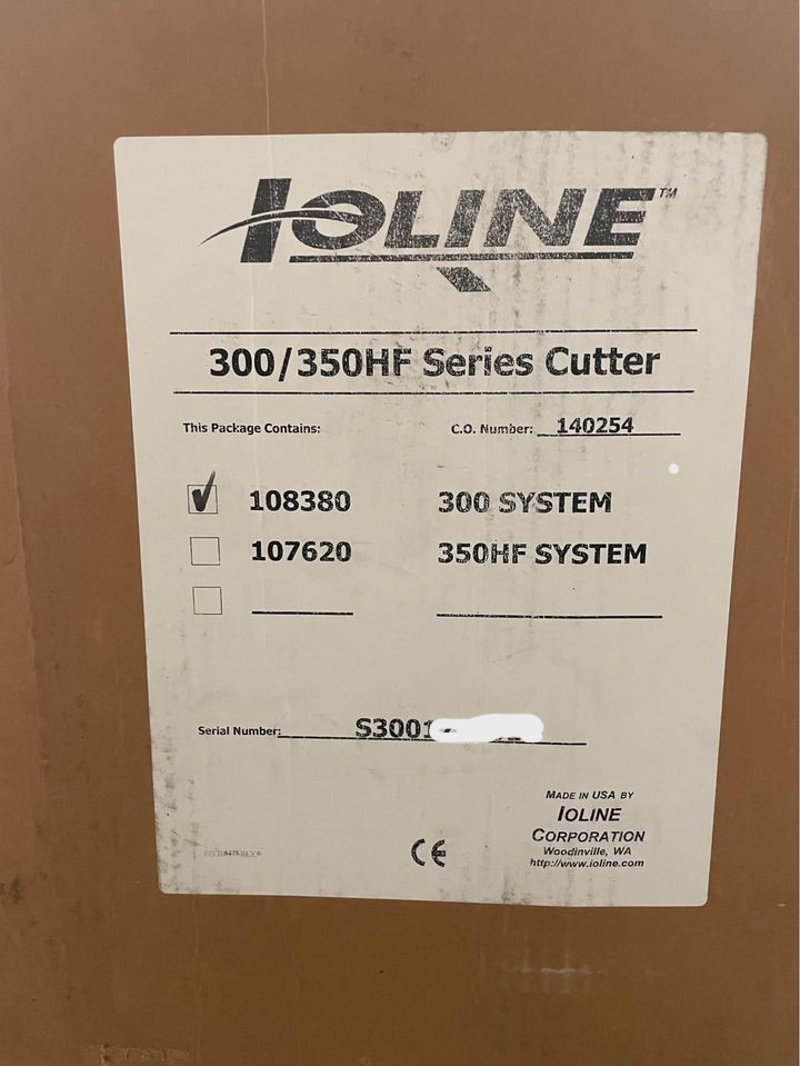 Ioline Appliqué Sports Lettering Cutter Model 300 System Mfg # 108380 (Used) Item # UE-021423C