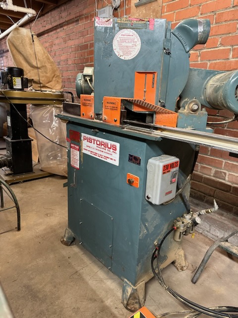 Equipment Lot: Wizard 8000 CMC Computerized Mat Cutter, Pistorius EMN-14 14″ Double Miter Saw, Morso Chopper, Pistorius VNB Pneumatic Frame Joiner, CTD D45 Double Miter Saw, & Seal Masterpiece 500T-X Mechanical Heat Press (Used) Item # UE-033123B