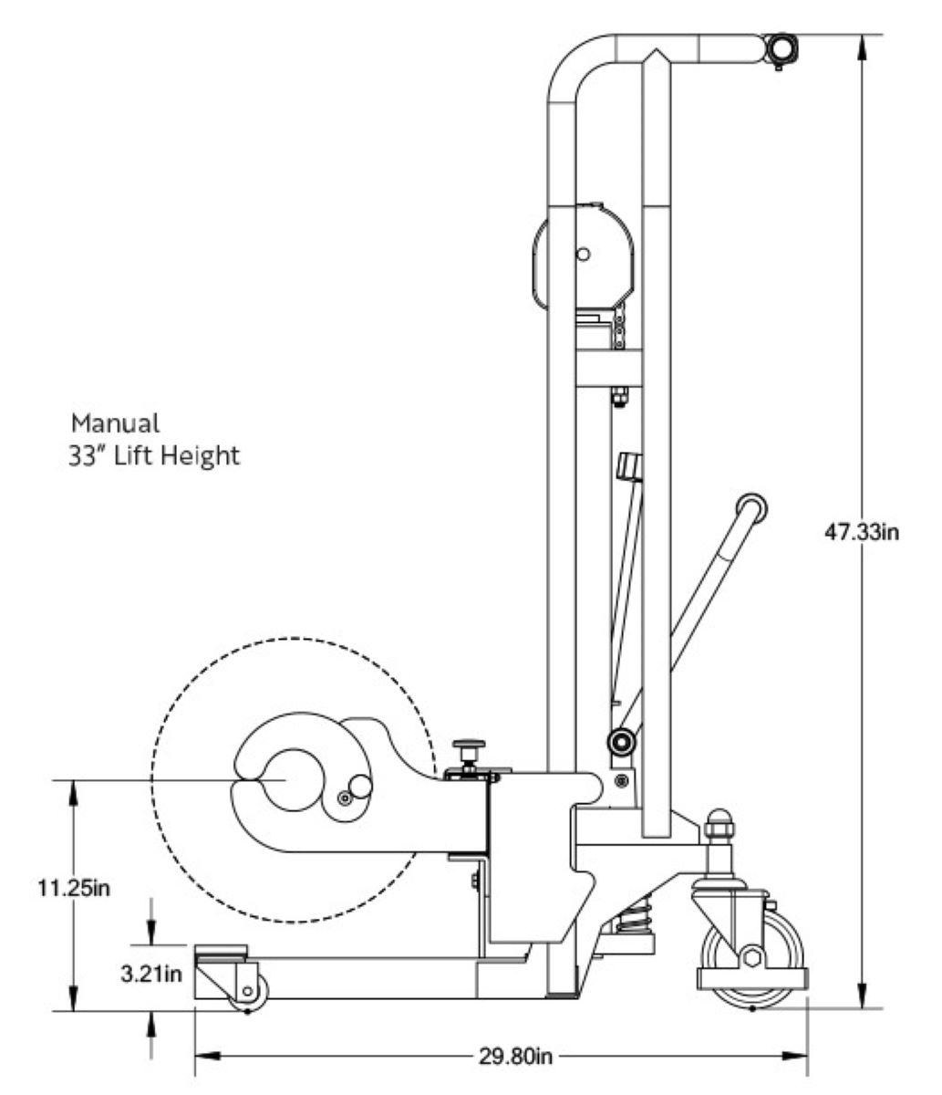 Dye Sub On-A-Roll® Lifter – Model 61535 – Manual Hydraulic (New) Item # FR-105300