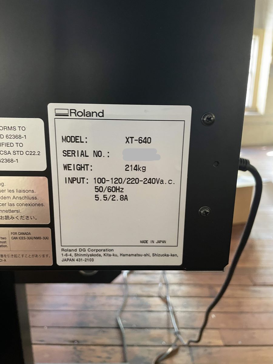 Roland Texart XT 640 / XT640 Dye Sublimation Printer (Used) Item # UE-040323A