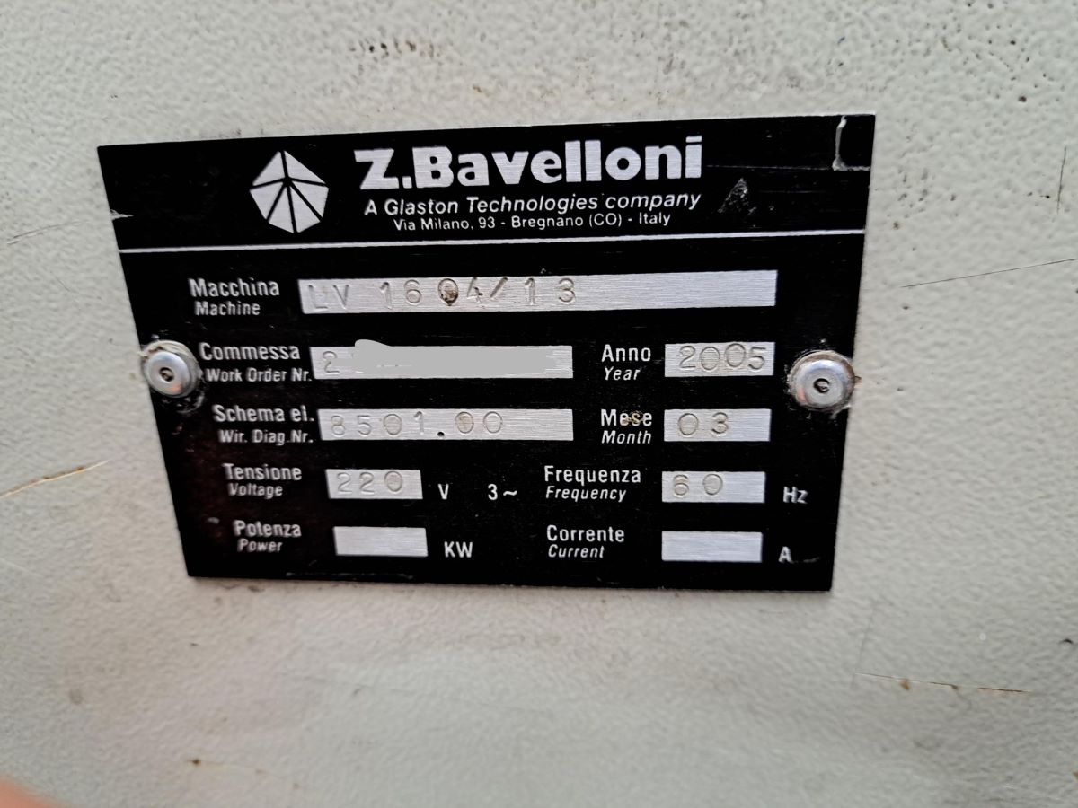 Bavelloni 60″ Open Top Vertical Glass Washer (Refurbished) (Used) Item # UE-051523B
