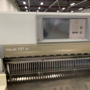 Equipment Lot: Muller Martini Model 321 Saddle Stitching Machine, Polar 137 XT 54" Paper Cutter with loading & unloading system, PMC F Series 7" x 7" High Pile Die Cutter, MBO B30-C Continuous Feed Paper Folder, Dick Moll Marathon Folder Gluer (Used) Item # UE-052223D