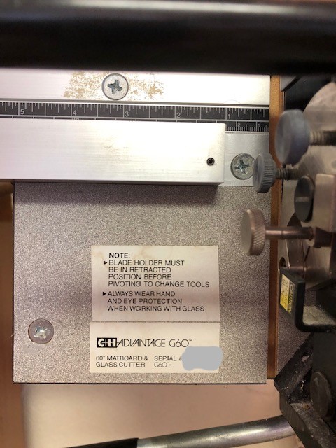Equipment Lot: C&H Advantage G60 60″ Wall Mounted Multi-Material Cutter, C&H Advantage M48 48″ Straight Line Multi Material Cutter, VacuSeal 4366 Cold Vacuum Press, & C&H 789A Circle/Oval Cutter (Used) Item # UE-061923A