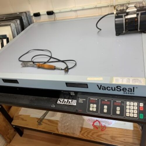 Picture Framing Equipment Lot: Vacuseal 3444H Vacuum Heat Press, ITW AMP Mitre Mite VN 2+1 Joiner, Morso Chopper with Measuring Table & Stop, Fletcher 3000 60