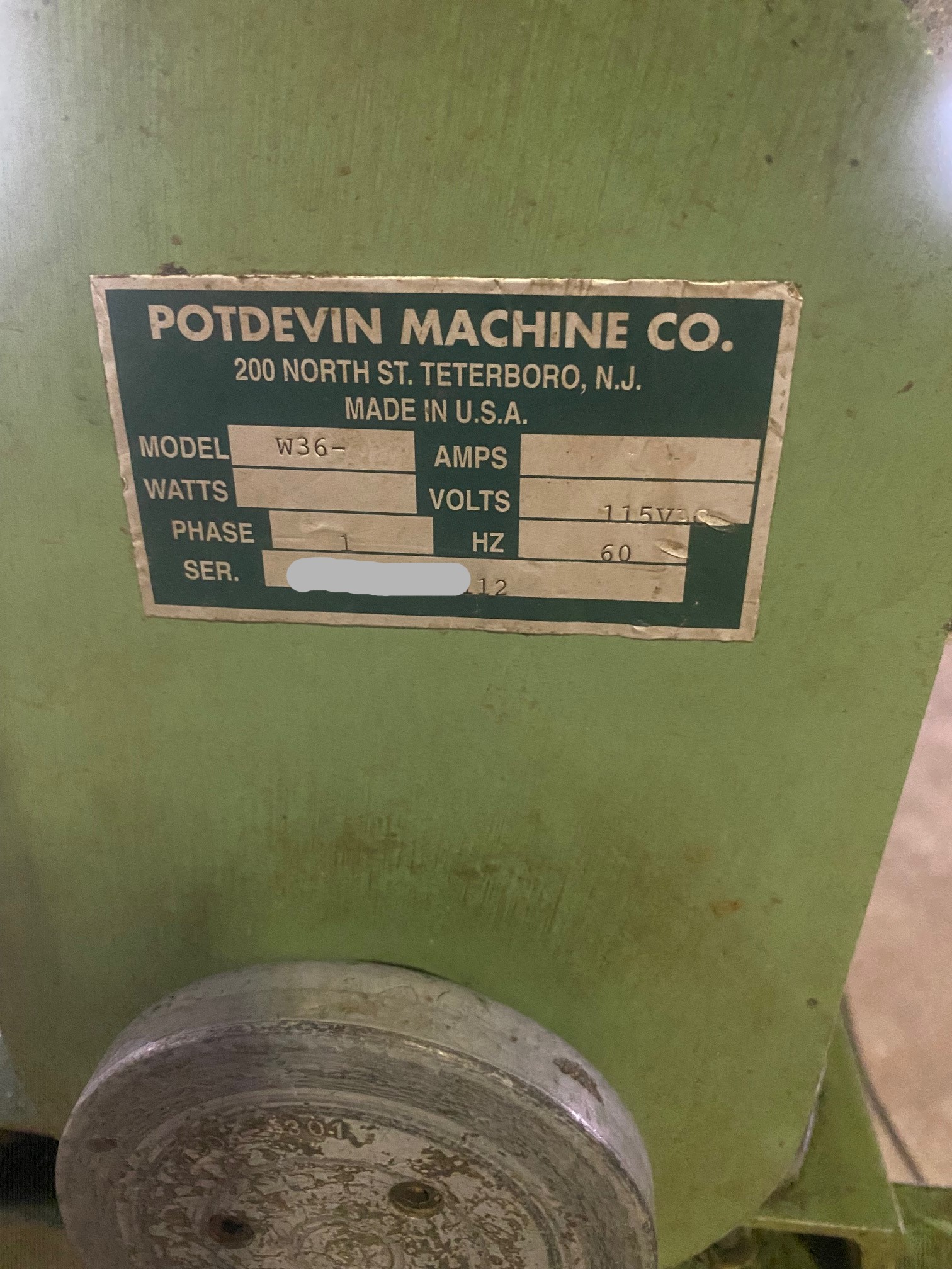 Equipment Lot: Potdevin NTZ36 36″ Cold Gluer w/ Stand, Potdevin W36 36″ Rotary Press w/ Stand (Used) Item # UE-08223D