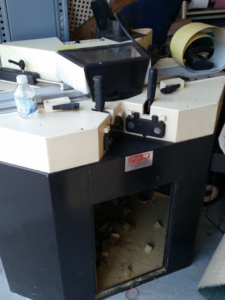 Equipment Lot: Brevetti CE Double Miter Saw & Esterly Speed-Mat Mat Cutter 40×60 (Used) Item # UE-091123B