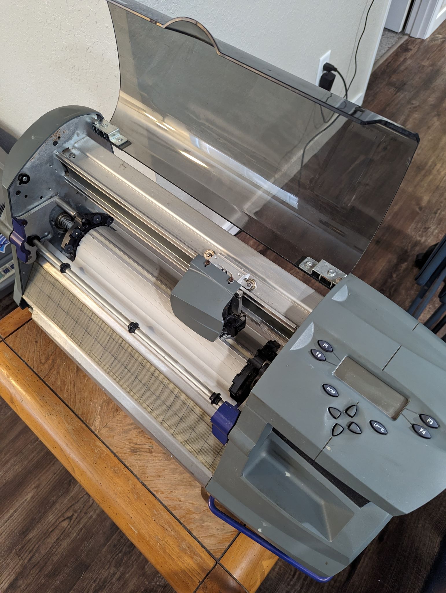 Equipment Lot: Gerber Graphic Edge 2 Thermal Printer, EnVision 375 Plotter, & Assorted Gerber Supplies: Foils, Vinyl & Misc. (Used) Item # UE-101723F
