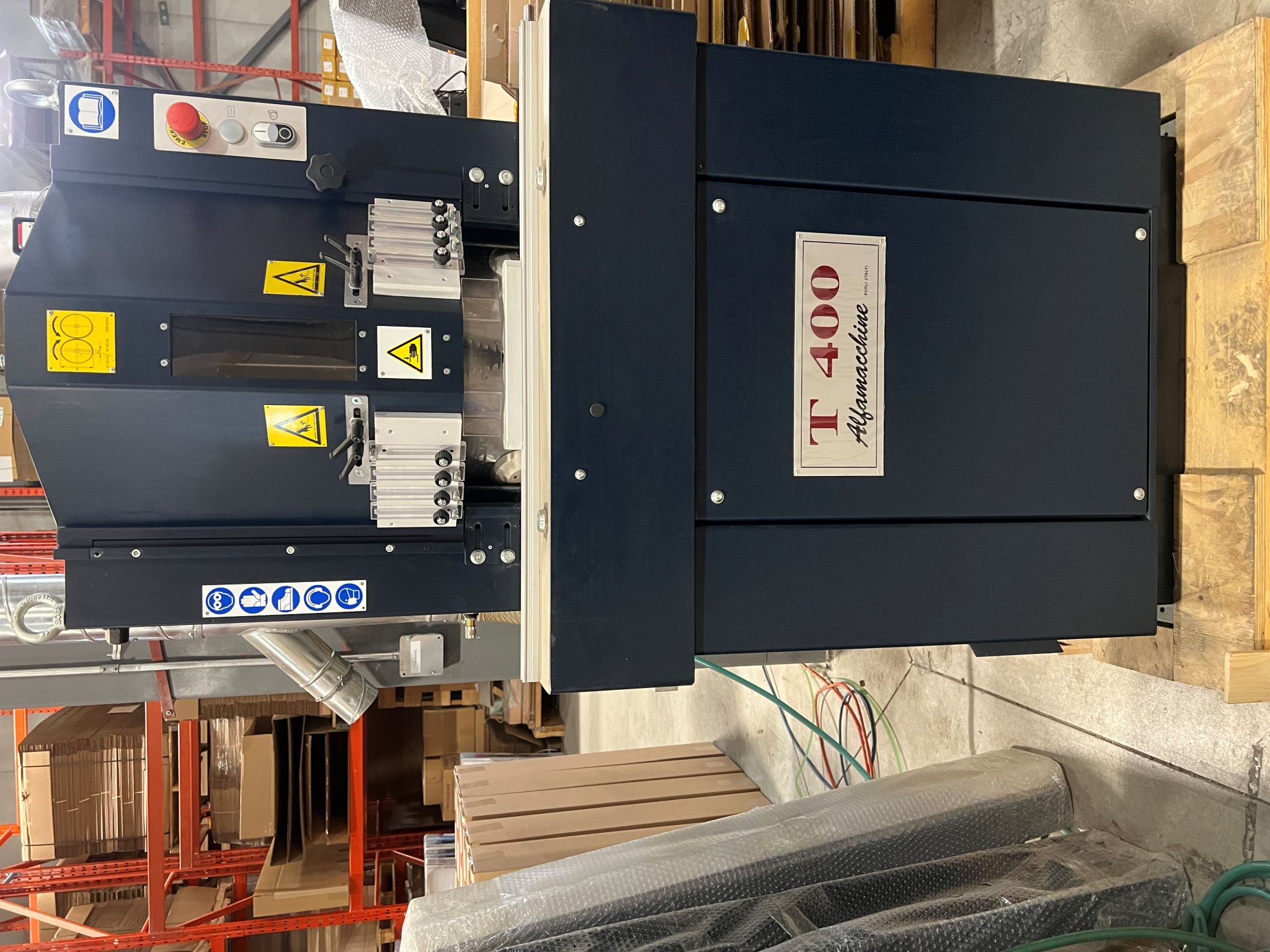 Equipment Lot: Fletcher AMP U-500 / U500 Single Channel Programmable Joiner, Fletcher AMP T-400 / T400 Double Mitre Saw, Hammond Power Solutions HPS SG3A0015PB 15KVA Sentinel Series Transformer, & ITW AMP VN4MP Programmable Frame Joiner
