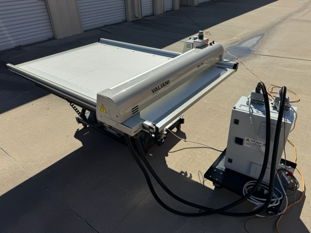 Equipment Lot: Valiani Mat Pro Ultra V CMC – Vacuum Bed Computerized Mat Cutter, Cassese CS 55M2 Foot Operated Guillotine Chopper – CS55M2, EPSON SureColor P20000 Standard Edition 64″ Large-Format Inkjet Printer, & California Air Tools MP Ultra Quiet Model CAT-8010SPC Oil-Free 1-HP 8-Gallon Air Compressor w/ Sound Proof Cabinet (Used) Item # UE-010924A