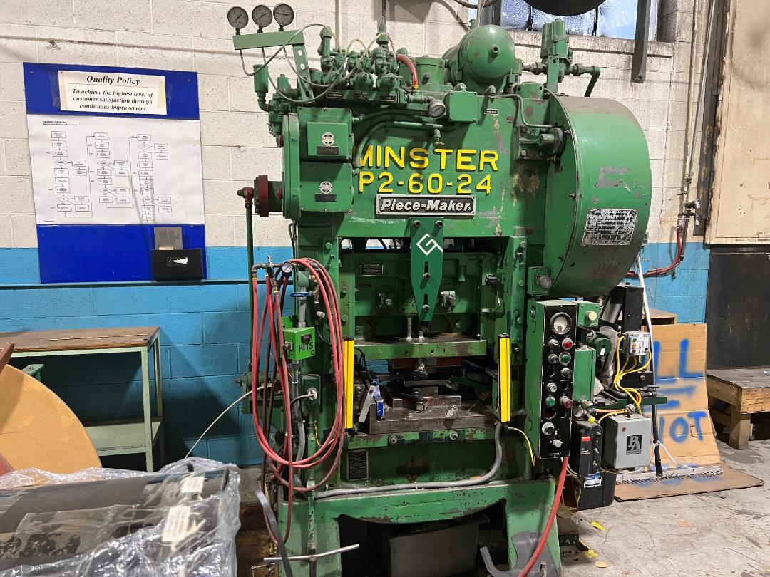 Equipment Lot: Thomson 30×40″ Die Cutting Press & Minster Piece-Maker 60 Ton P2-60-24 Press (Used) Item # UE-020224A