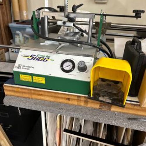 Equipment Lot: Fletcher 5600 Frame Joiner, Jun-Air 6-25 Silent Air Compressor, Ingersoll Rand T10 Compressor, FrameSquare Fillet Cutter (Used) Item # UE-030424B