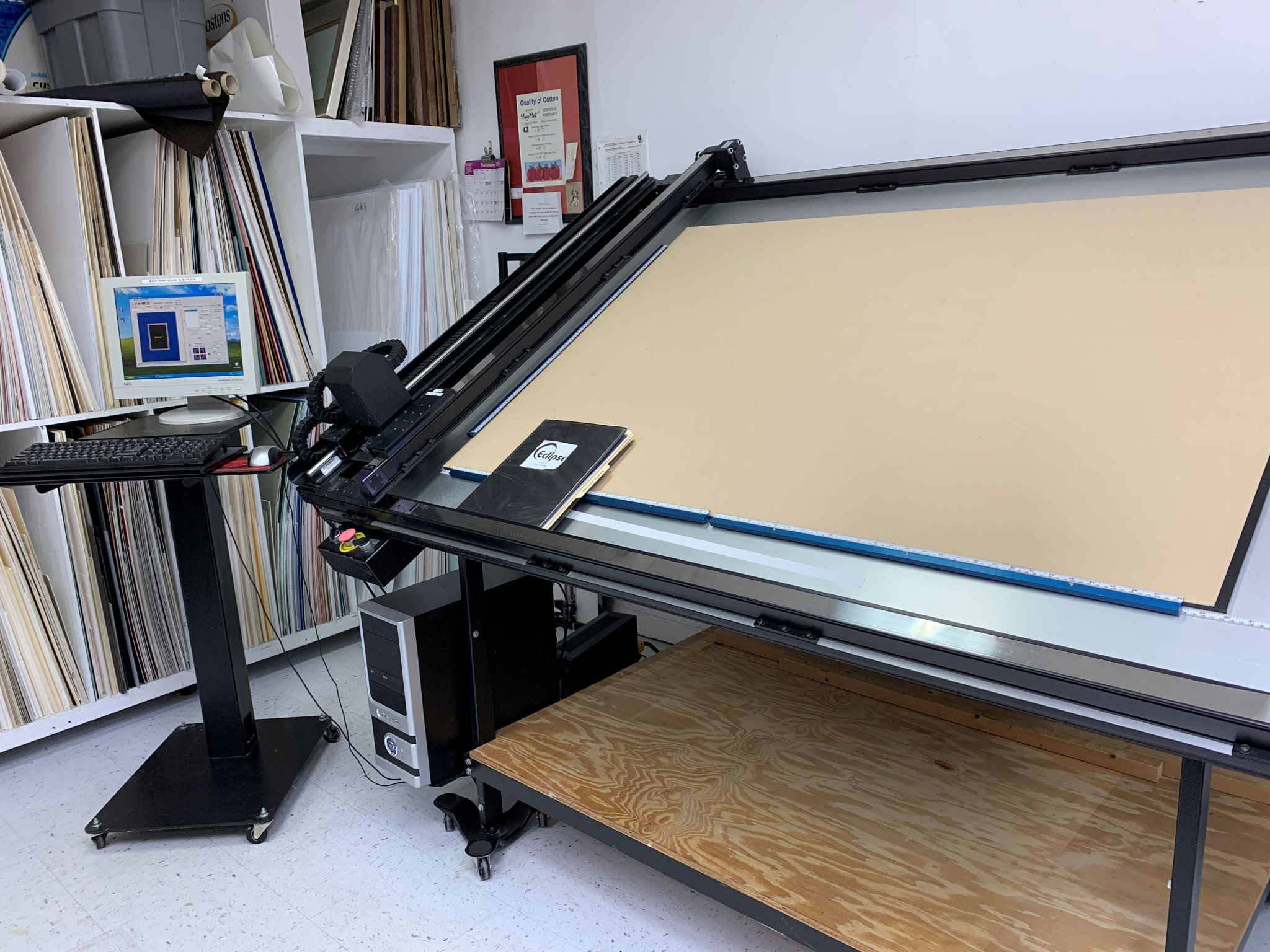Picture Framing Equipment: Eclipse CMC XL Computerized Mat Cutter & Print Drying Rack For Artwork (Used) Item # UE-040124A
