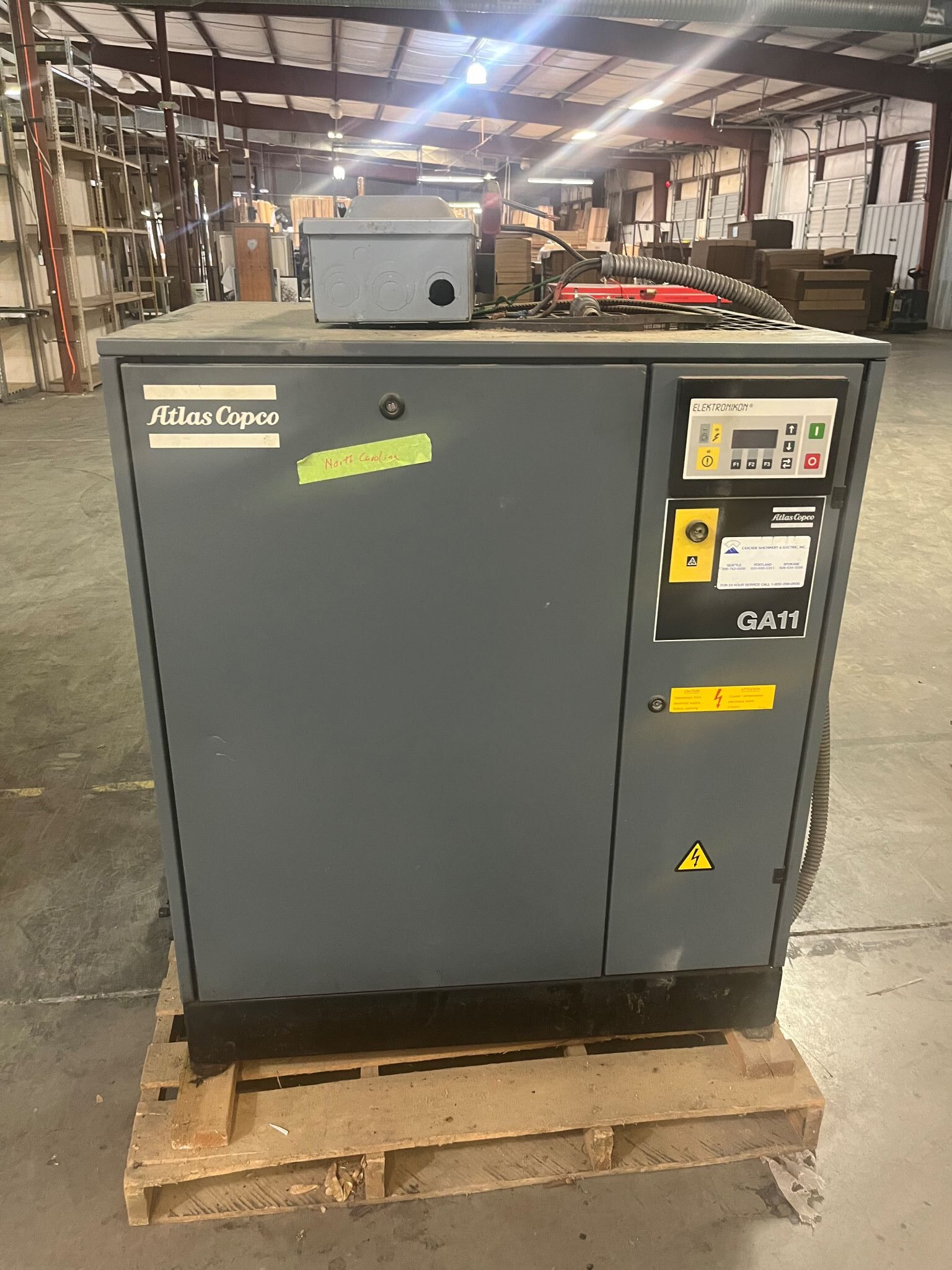 Atlas Copco GA11 15 HP Rotary Screw Air Compressor (Used) Item # UE-091124G