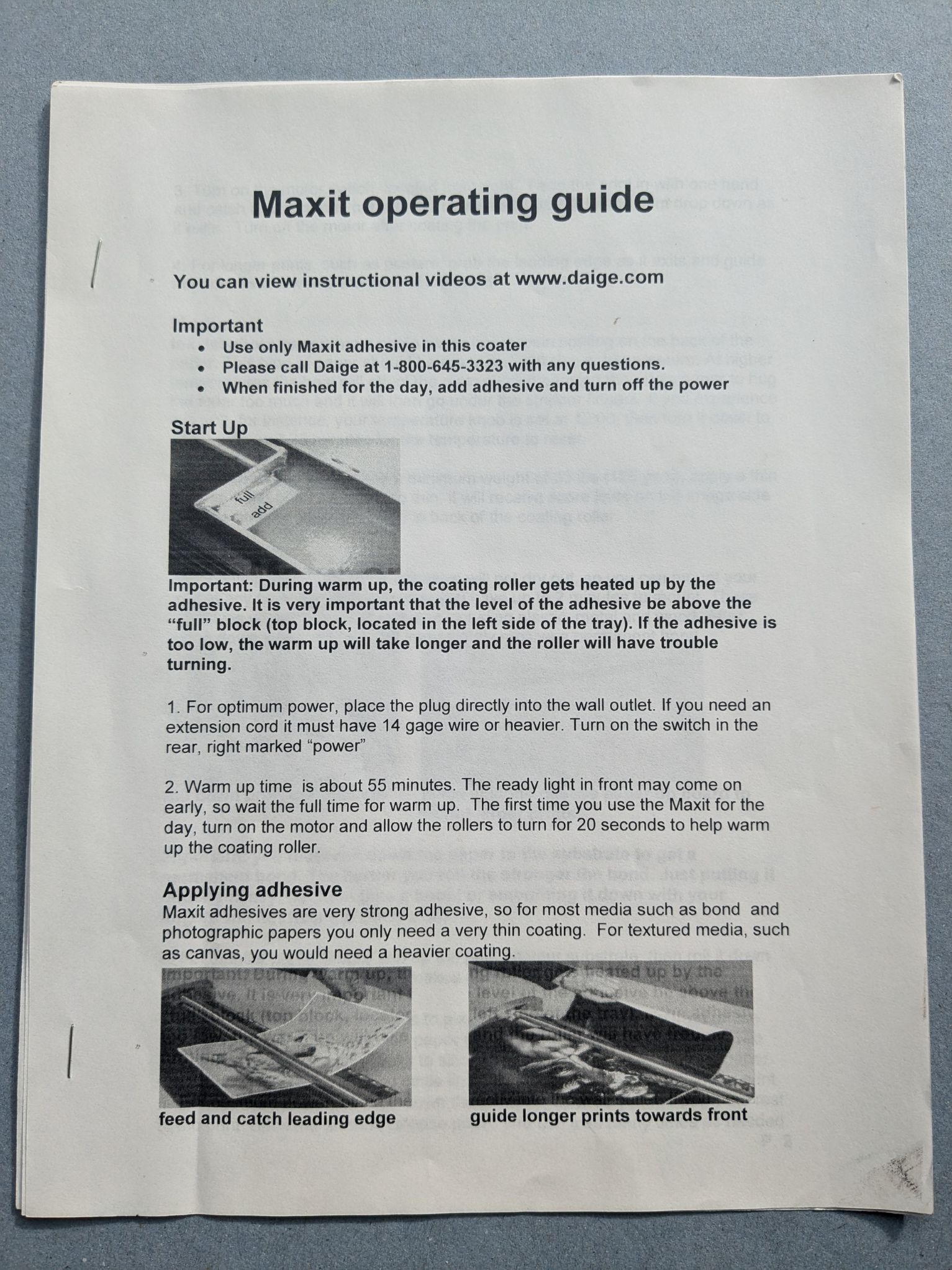 Daige MaxiT 24″ Adhesive Roller Coater (Used) Item # UE-111124B