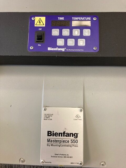 Bienfang Masterpiece 550 Dry Mount Laminating Press (Used) Item # UE-111124G