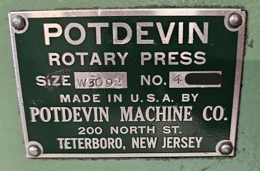 Potdevin W30 30″ Rotary Press (Used) Item # UE-111124E