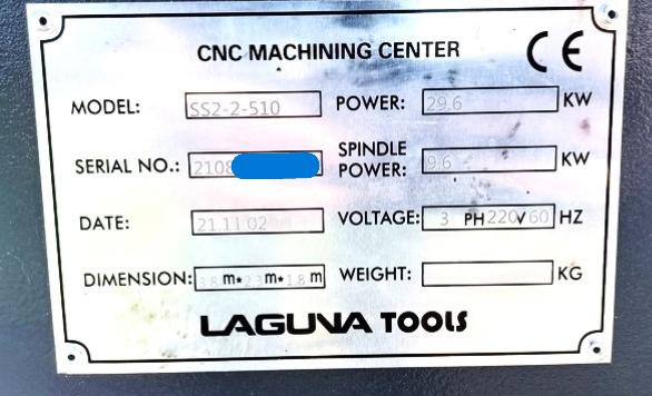 LAGUNA Smartshop 2 5′ x10′ Vacuum CNC Router (Used) Item # UE-120524E