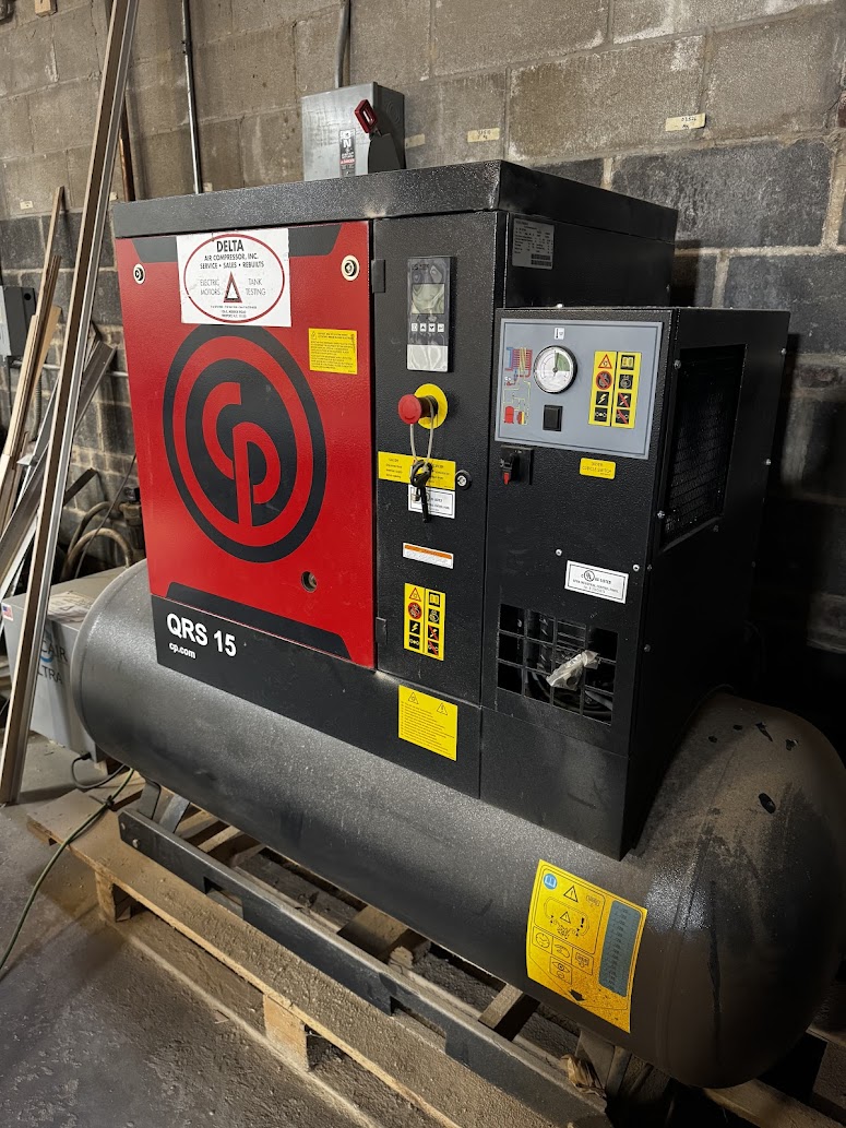 Chicago Pneumatic QRS 15D 150 TM 15HP Rotary Screw Compressor w/ Dryer (Used) Item # UE-032825M